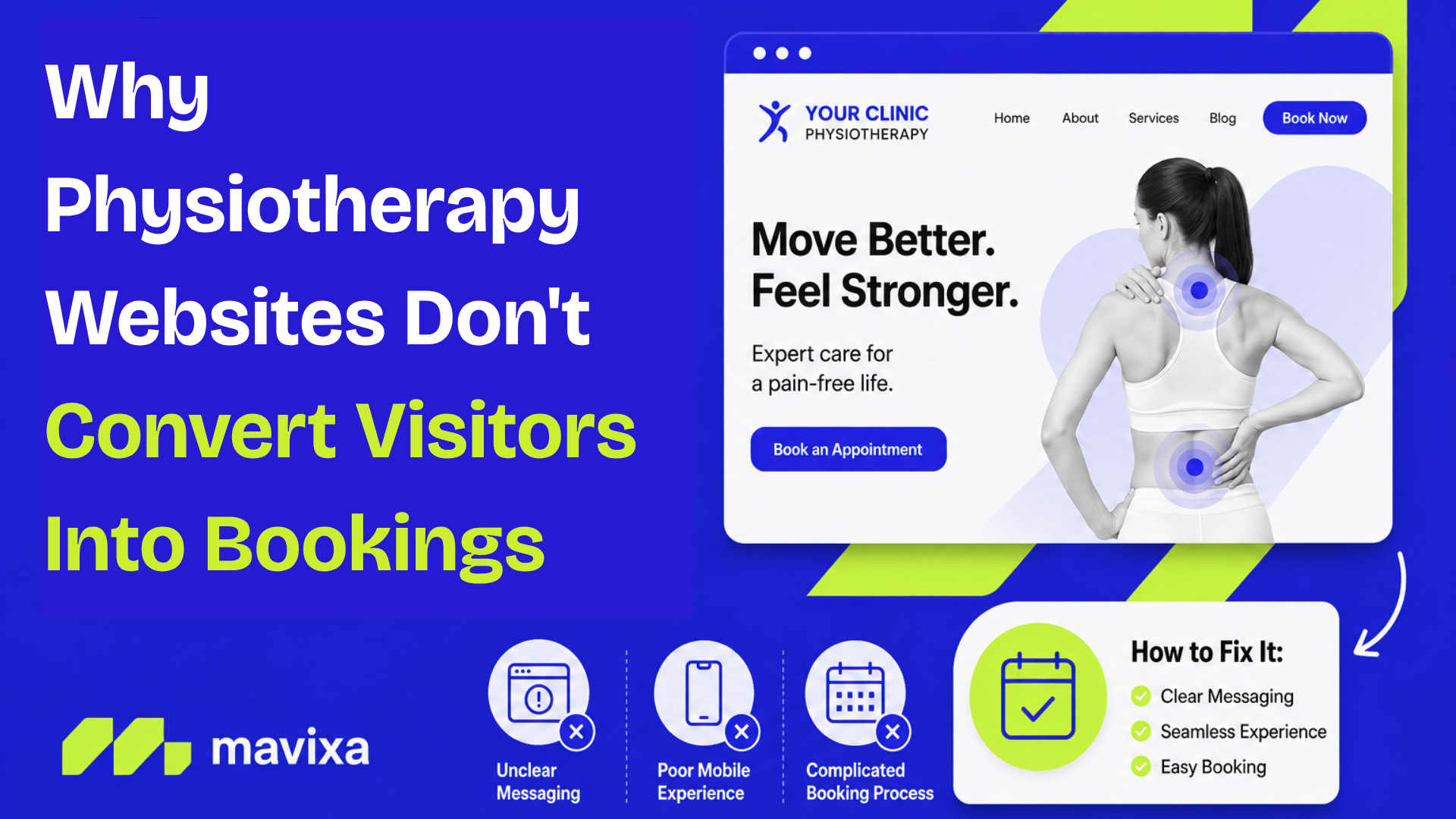 Why physiotherapy websites don't convert visitors into bookings — Mavixa