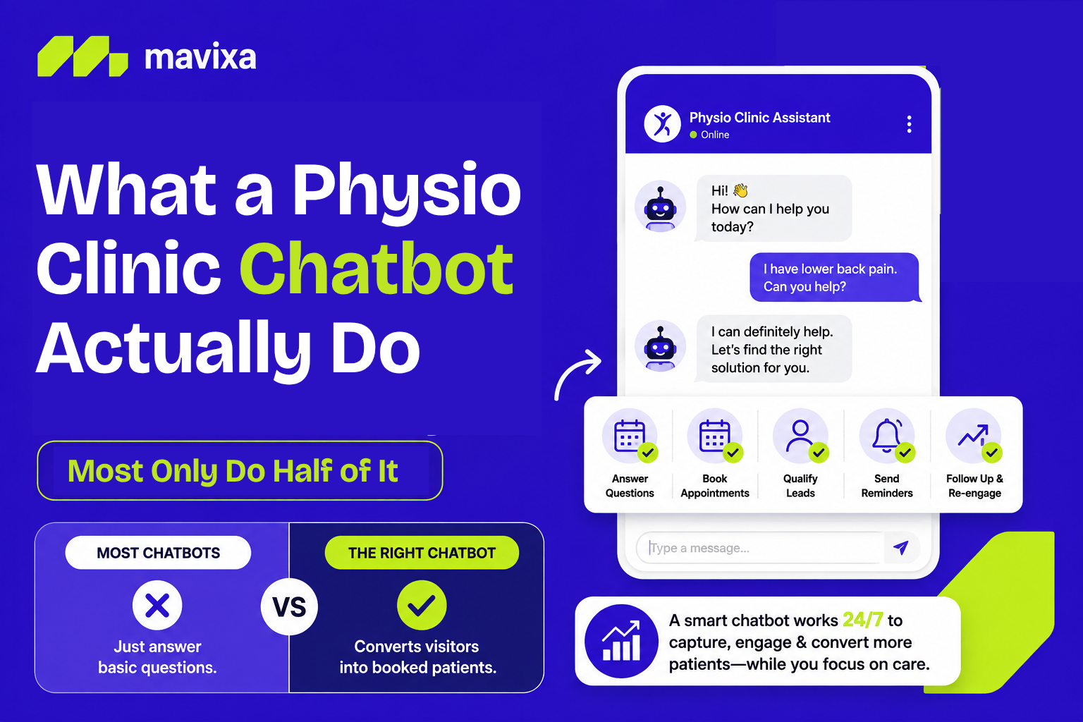 What a physio clinic chatbot should actually do — Mavixa