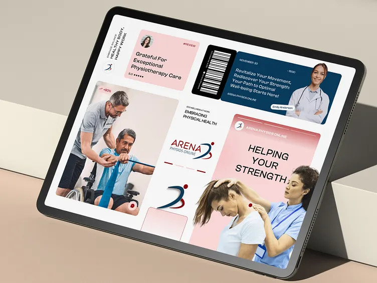 Arena physiotherapy clinic tablet homepage design